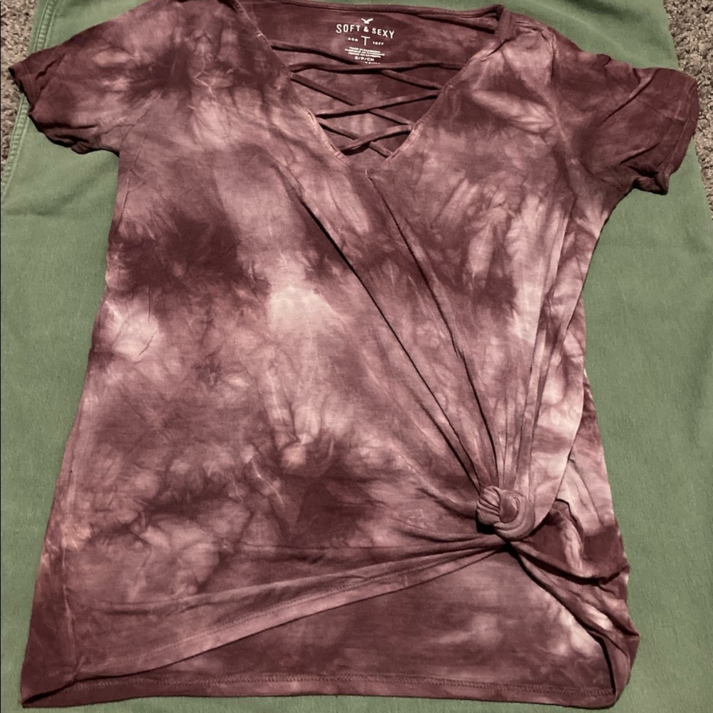 Purple tie dye American Eagle tee